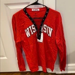 By Gabby Wisconsin Long Sleeve Tailgate Shirt